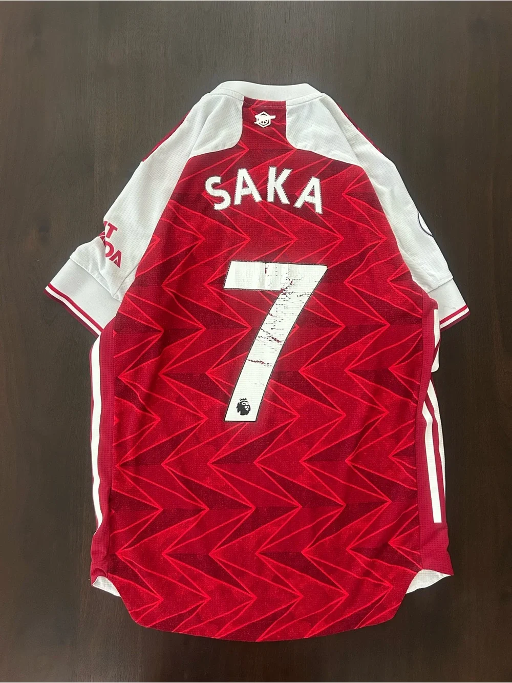 Adidas Arsenal 2020 2021 Home Authentic Jersey Saka 7 Player Issue Shirt Men's M